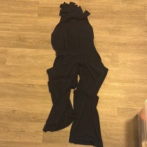 New York & Company Blue Wide-Leg Jumpsuit with No Sleeves